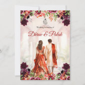 インディアン結婚式招待状ヒンドゥー結婚式招待状 招待状 (正面)