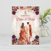 インディアン結婚式招待状ヒンドゥー結婚式招待状 招待状 (スタンド正面)