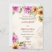 インディアン結婚式招待状ヒンドゥー結婚式招待状 招待状 (裏面)