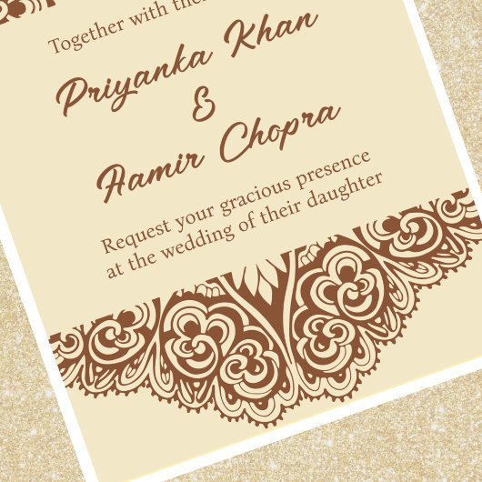 インディアン結婚式招待状メンディ 招待状