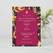 インディアン結婚式招待状モダン鮮やか セーブザデート (スタンド正面)
