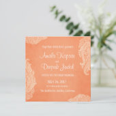 インディアン結婚式招待状、金ゴールド、ヒンズー結婚教徒 招待状 (スタンド正面)