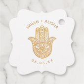 インディアン結婚金ゴールドハムザヘナメッセージカード フェイバータグ (裏面)