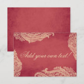 インディアン結婚、テーブルカード、座席表、Mehndi 招待状 (正面/裏面)