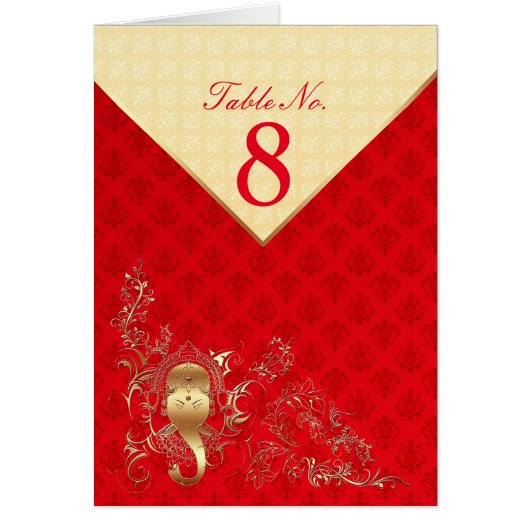 インディアン結婚 – テーブル番号カード (正面)