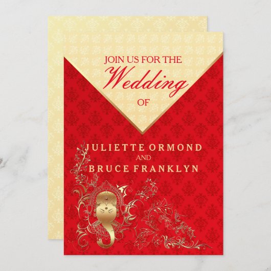 インディアン結婚-招待状 招待状 (正面/裏面)