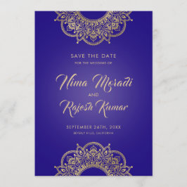 インディアン結婚、日付、紫、金ゴールドを保存 セーブザデート