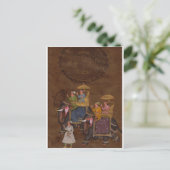 インディアン絵画の象の行列の王 ポストカード (スタンド正面)