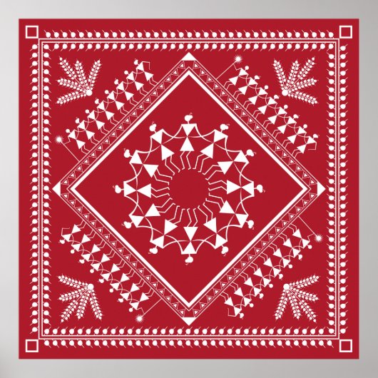 インディアン絵画トバル。ワリ・ペントンガートインディアン、 ポスター (正面)