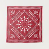 インディアン絵画部族。ワーリ・ペインティンガート、インディアン、 タペストリー (正面(横))