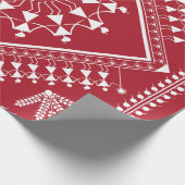 インディアン絵画部族。ワーリ・ペインティンガート、インディアン、 ラッピングペーパー (角)