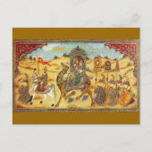 インディアン絵画 – ラクダと結婚の行列 ポストカード (正面)