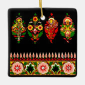 インディアン綿織物 セラミックオーナメント (正面)