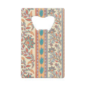 インディアン縁どフローラシームレスパターン クレジットカード栓抜き (裏面)