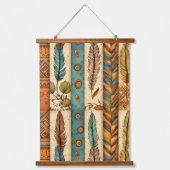 インディアン羽トーテム 吊り下げ型タペストリー (正面)