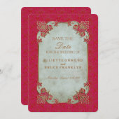 インディアン花嫁 – 招待状カード セーブザデート (正面/裏面)