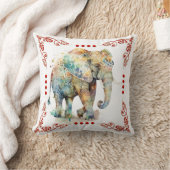 インディアン芸術的象 クッション (ブランケット)