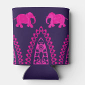 インディアン装飾模様ピンク紫カスタム色 缶クーラー (裏面)