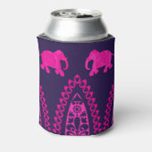 インディアン装飾模様ピンク紫カスタム色 缶クーラー (缶裏面)