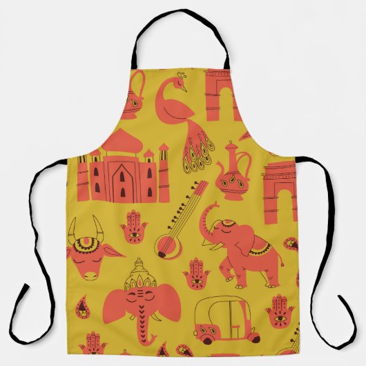 インディアン要素、手書きヴィンテージ。 エプロン (正面)