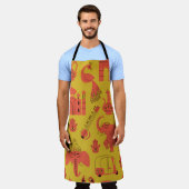 インディアン要素、手書きヴィンテージ。 エプロン (着用した状態)