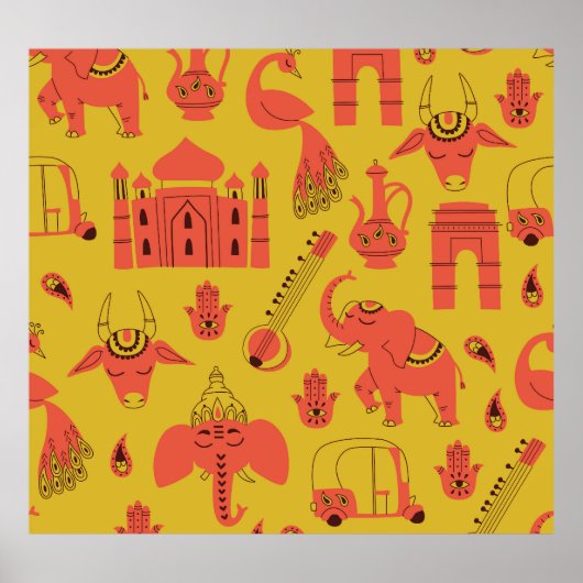 インディアン要素、手書きヴィンテージ。 ポスター (正面)