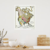 インディアン言語学の地図1890 ポスター (キッチン)