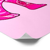 インディアン象の明るい赤紫色ピンクアラベスクパター ポスター (角)