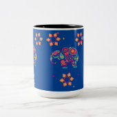 インディアン象ディワリ曼荼羅 ツートーンマグカップ (中央)