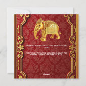 インディアン象ブルゴーニュ金ゴールドヒンズー教シャワー シーズンカード (裏面)