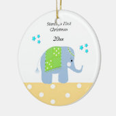 インディアン象ベビー初めてのクリスマス セラミックオーナメント (左)