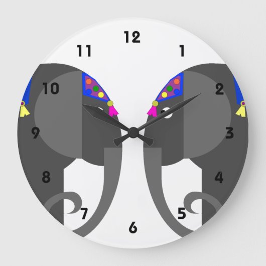 インディアン象時計 ラージ壁時計 (正面)