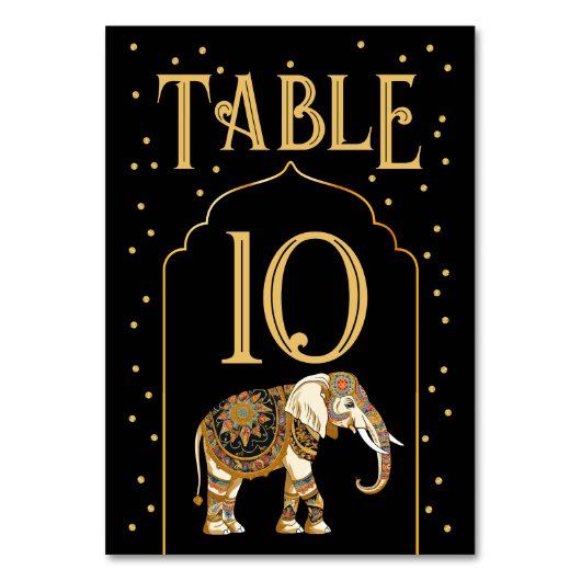インディアン象結婚の表の番号カード テーブルナンバー (裏面)