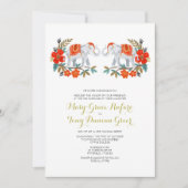 インディアン象結婚式招待状 招待状 (正面)