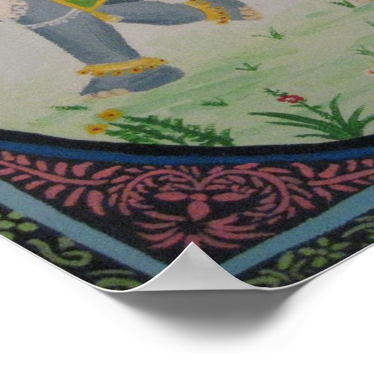 インディアン象絵画象 ポスター (角)