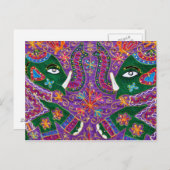 インディアン象観光客生地はがき ポストカード (正面/裏面)