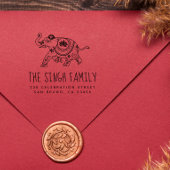 インディアン象 |名前をカスタムすると差出人住所 ラバースタンプ