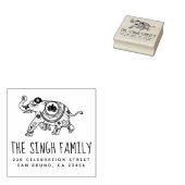 インディアン象 |名前をカスタムすると差出人住所 ラバースタンプ (押印)