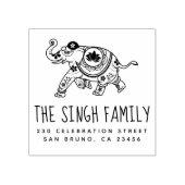 インディアン象 |名前をカスタムすると差出人住所 ラバースタンプ (インプリント)