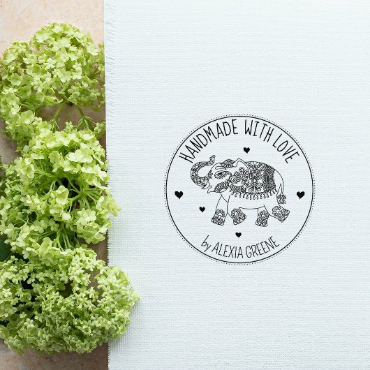 インディアン象、愛カスタムで手作り ラバースタンプ