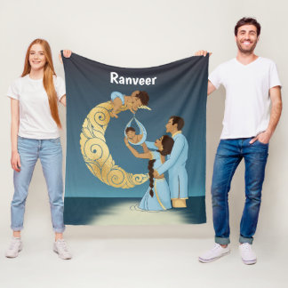 インディアン賛美の親ベビー フリースブランケット