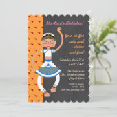 インディアン踊りガールバースデーパーティーの招待 招待状 (スタンド正面)