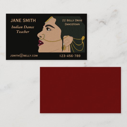 インディアン踊り先生ダンス先生ダンススタジオ 名刺 (正面/裏面)