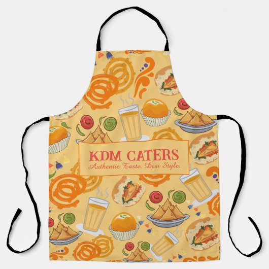 インディアン通りフードパターンカラフルフェスティバルチャイ エプロン (正面)