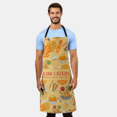 インディアン通りフードパターンカラフルフェスティバルチャイ エプロン (着用した状態)