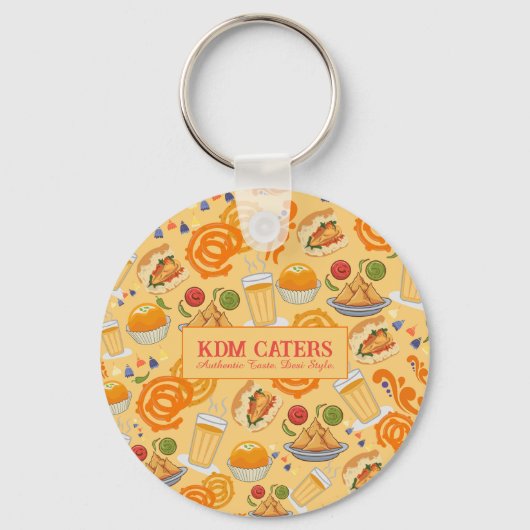 インディアン通りフードパターンカラフルフェスティバルチャイ キーホルダー (正面)