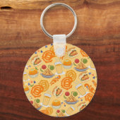 インディアン通りフードパターンカラフルフェスティバルチャイ キーホルダー (裏面)