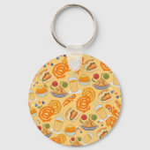 インディアン通りフードパターンカラフルフェスティバルチャイ キーホルダー (裏面)