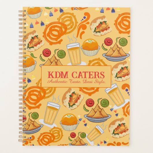 インディアン通りフードパターンカラフルフェスティバルチャイ プランナー手帳 (正面)