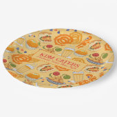 インディアン通りフードパターンカラフルフェスティバルチャイ ペーパープレート (アングル)